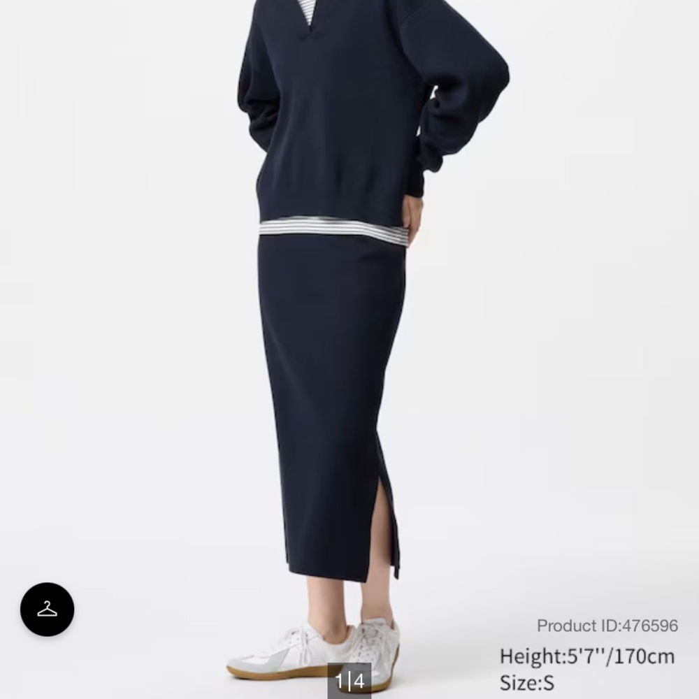 Uniqlo smooth cotton blend skirt new with tag xs